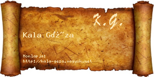 Kala Géza névjegykártya