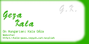 geza kala business card