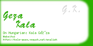 geza kala business card
